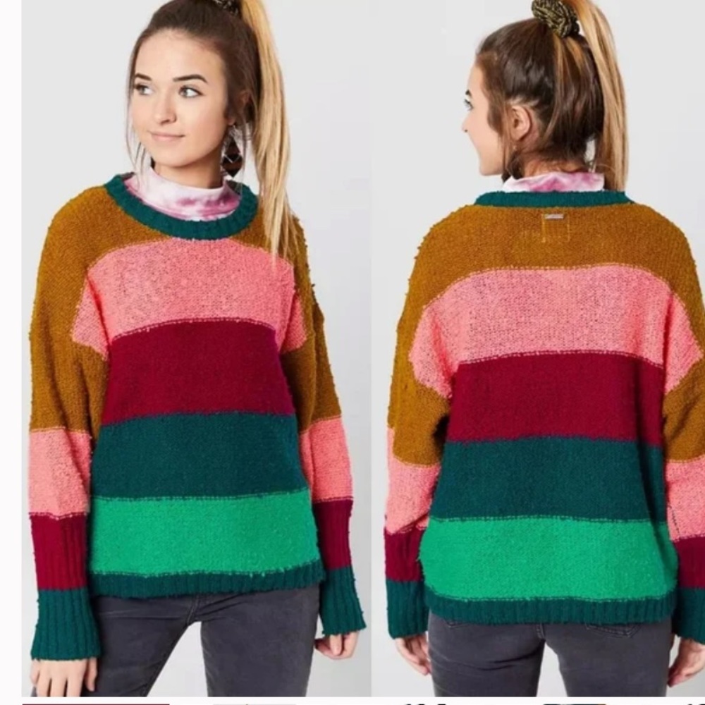 Billabong Easy Going color block striped sweater